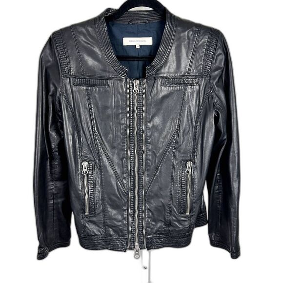 GERARD DAREL "Cracker" Moto Jacket  Sz 38 / Small 100% Lamb Leather Buttery Soft - Picture 1 of 14